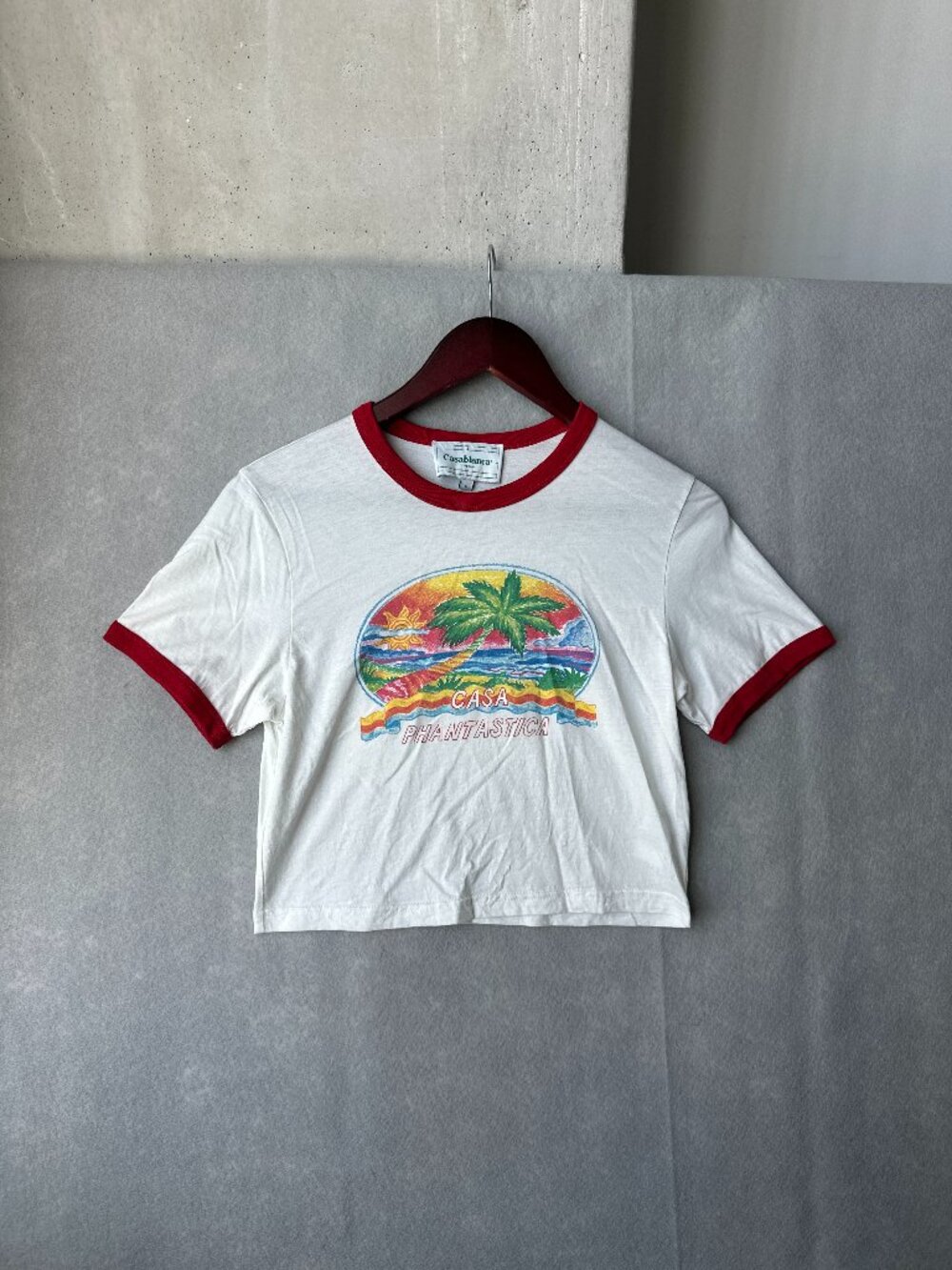 Casablanca Shirt Womens Large White Casa Phantastica Baby Ringer Tee